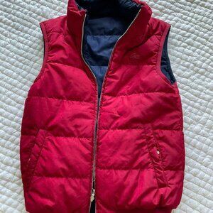 LACOSTE Women's Reversible Vest Blue & Red W/Hood